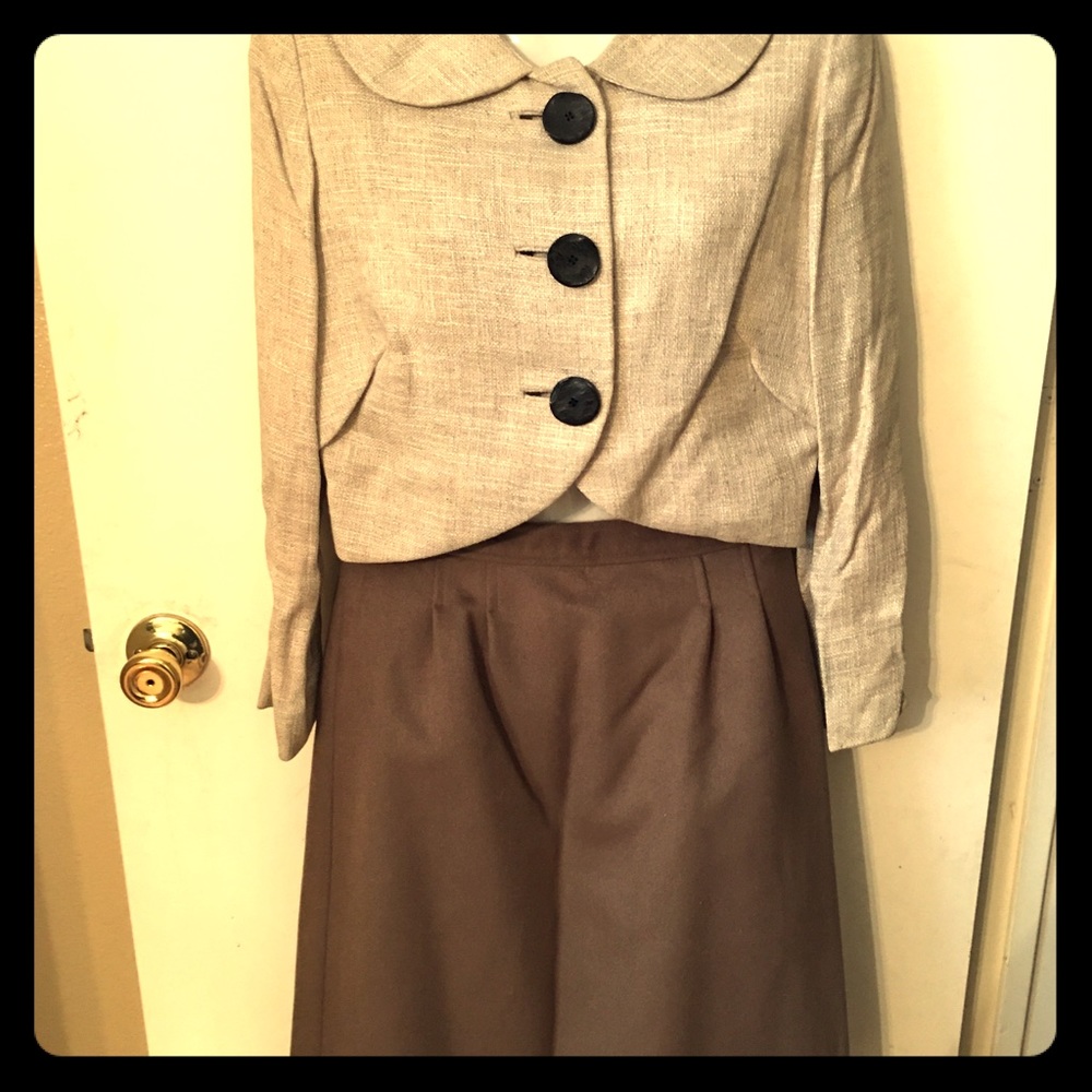 Tweed  Jacket & Wool Skirt Set